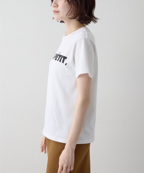 Drawing Numbers(ドローイング ナンバーズ)の「【Drawing Numbers】ボナペティプリントTシャツ(Tシャツ/カットソー・レディース・ホワイト/ブラウン・38)」の4枚目の写真