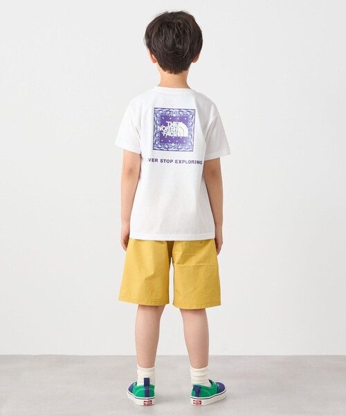 SHIPS any（シップス エニィ）の「THE NORTH FACE: スクエア バンダナ  バックプリント ロゴ Tシャツ 26SS<KIDS>（Tシャツ/カットソー・キッズ・ブラック/ホワイト/ネイビー・130/140/16/150）」の5枚目の写真