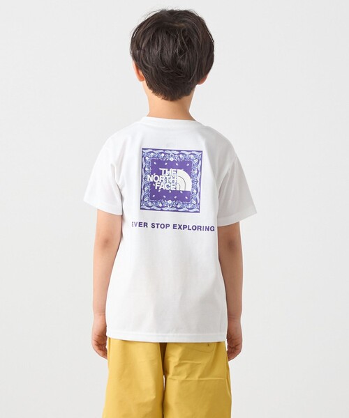 SHIPS any（シップス エニィ）の「THE NORTH FACE: スクエア バンダナ  バックプリント ロゴ Tシャツ 26SS<KIDS>（Tシャツ/カットソー・キッズ・ブラック/ホワイト/ネイビー・130/140/16/150）」の8枚目の写真