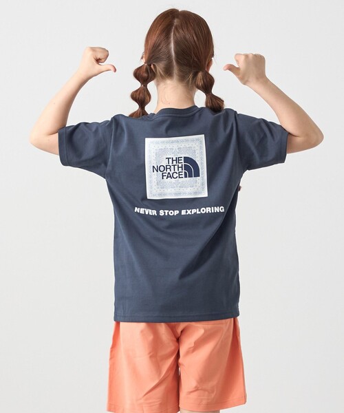 SHIPS any（シップス エニィ）の「THE NORTH FACE: スクエア バンダナ  バックプリント ロゴ Tシャツ 26SS<KIDS>（Tシャツ/カットソー・キッズ・ブラック/ホワイト/ネイビー・130/140/16/150）」の12枚目の写真