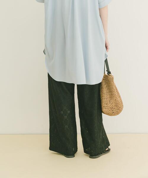 ITEMS URBANRESEARCH（アイテムズ アーバンリサーチ）の「ストレッチレースイージーパンツ（その他パンツ・レディース・ブラウン/ブラック/ホワイト系その他・FREE）」の4枚目の写真