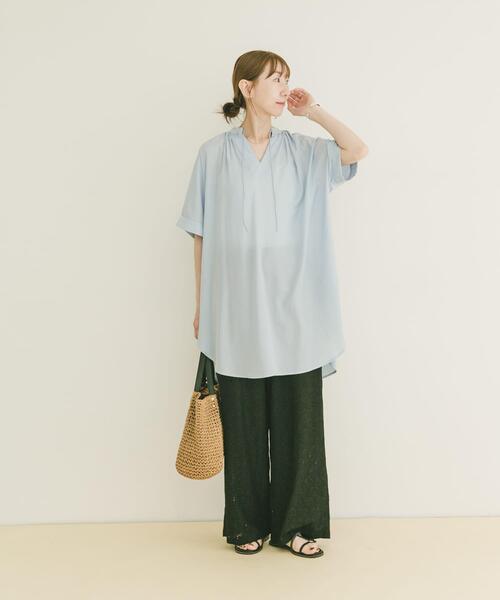 ITEMS URBANRESEARCH（アイテムズ アーバンリサーチ）の「ストレッチレースイージーパンツ（その他パンツ・レディース・ブラウン/ブラック/ホワイト系その他・FREE）」の6枚目の写真