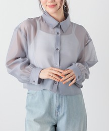 ショート丈シアーシャツ