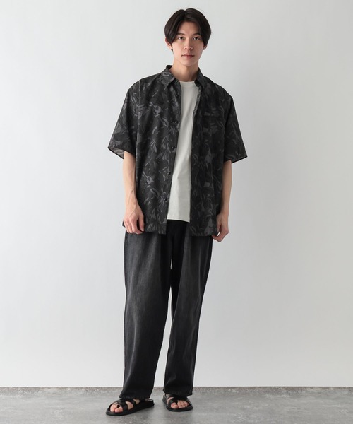 GLOBAL WORK（グローバルワーク）の「カイテキサマーシャツ/柄/638150（シャツ/ブラウス・メンズ・ブラック系1/ネイビー/ブラック系・X-LARGE/LARGE/MEDIUM/SMALL）」の4枚目の写真