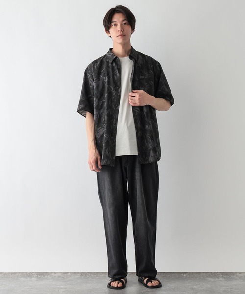 GLOBAL WORK（グローバルワーク）の「カイテキサマーシャツ/柄/638150（シャツ/ブラウス・メンズ・ブラック系1/ネイビー/ブラック系・X-LARGE/LARGE/MEDIUM/SMALL）」の5枚目の写真