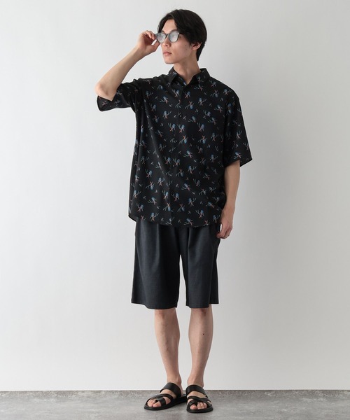 GLOBAL WORK（グローバルワーク）の「カイテキサマーシャツ/柄/638150（シャツ/ブラウス・メンズ・ブラック系1/ネイビー/ブラック系・X-LARGE/LARGE/MEDIUM/SMALL）」の15枚目の写真