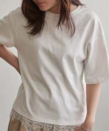 裾レースレイヤード風Tシャツ