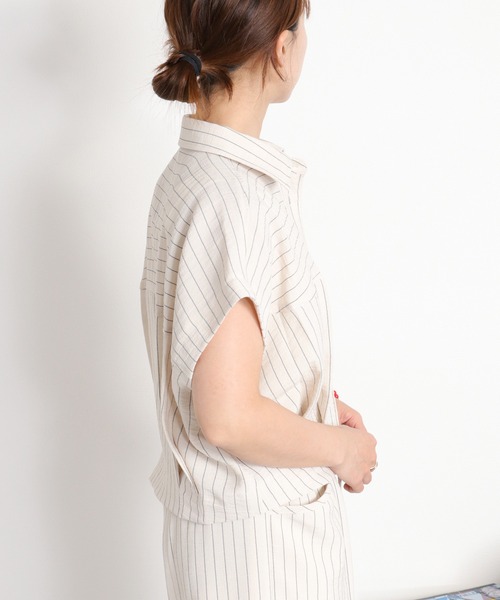 cepo(セポ)の「〈セットアップ対応〉リネンタッチストライプコクーンシャツ(シャツ/ブラウス・レディース・オフホワイト/チャコール・M)」の16枚目の写真