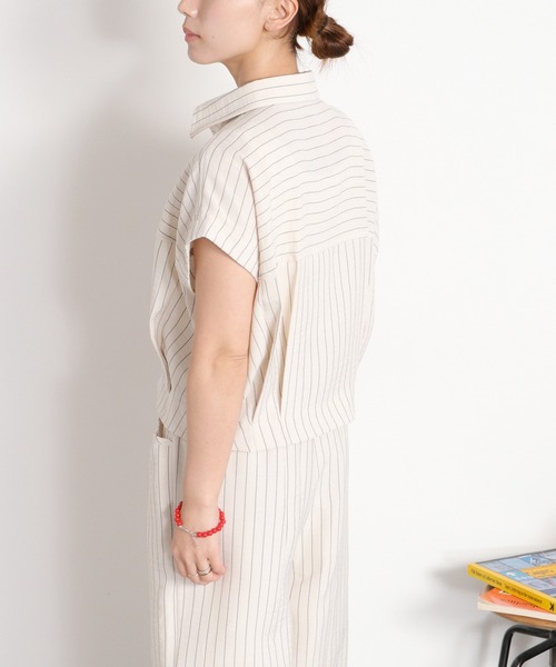 cepo(セポ)の「〈セットアップ対応〉リネンタッチストライプコクーンシャツ(シャツ/ブラウス・レディース・オフホワイト/チャコール・M)」の13枚目の写真
