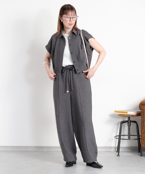 cepo(セポ)の「〈セットアップ対応〉リネンタッチストライプコクーンシャツ(シャツ/ブラウス・レディース・オフホワイト/チャコール・M)」の19枚目の写真