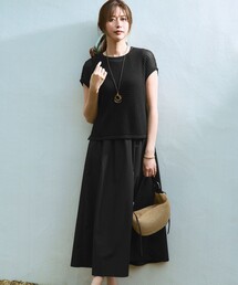 ニット レイヤード セットアップ ワンピース