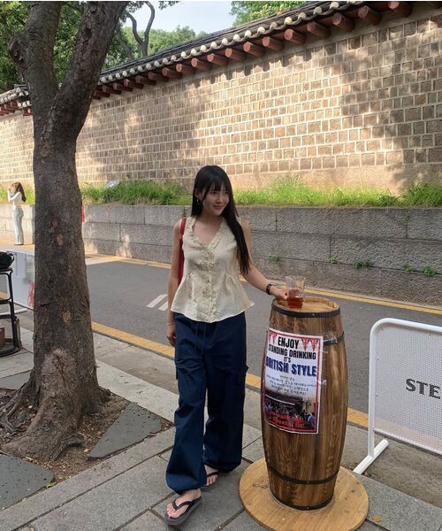 FRIVER07（フリバー07）の「Flower frill sleeveless blouse [FRSP08BL02]_Yellow（シャツ/ブラウス・レディース・イエロー・FREE）」の3枚目の写真