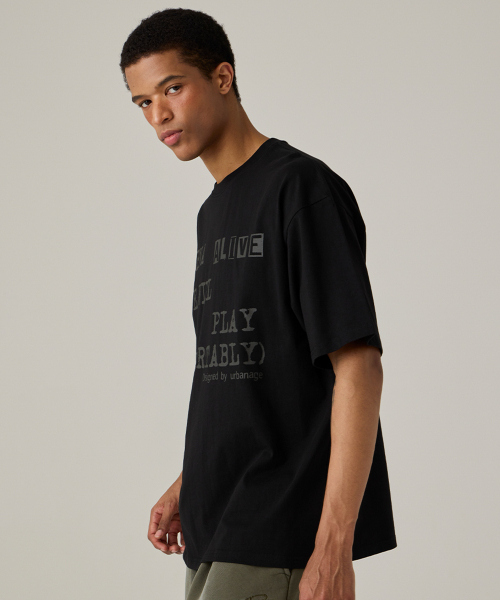 URBANAGE(アーバンエイジ)の「ALIVE オーバー半袖ブラック(Tシャツ/カットソー・レディース・その他・MEDIUM/LARGE)」の21枚目の写真