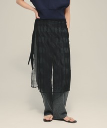 【eL】Tulle lace Wrap Skirt/699066