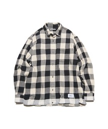 LINE FLANNEL CHECK DRAWCORD SHIRT