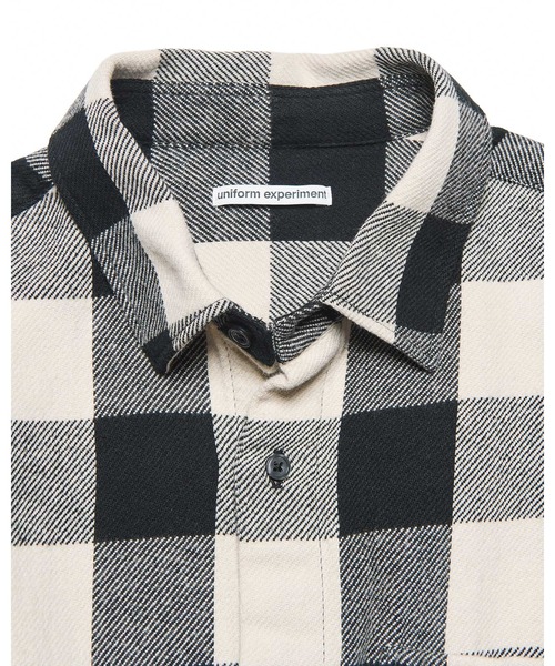 uniform experiment(ユニフォームエクスペリメント)の「LINE FLANNEL CHECK DRAWCORD SHIRT(シャツ/ブラウス・メンズ・ブルー/ブラック・3/4/1/2/5)」の6枚目の写真