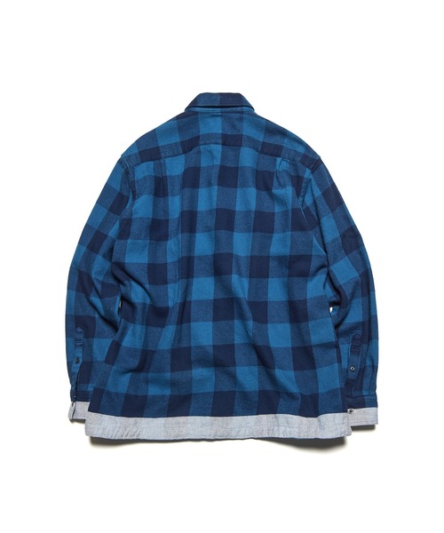 uniform experiment(ユニフォームエクスペリメント)の「LINE FLANNEL CHECK DRAWCORD SHIRT(シャツ/ブラウス・メンズ・ブルー/ブラック・3/4/1/2/5)」の10枚目の写真