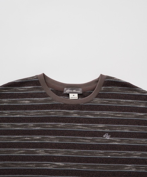Eddie Bauer(エディーバウアー)の「リラックス 半袖 ボーダーTシャツ(Tシャツ/カットソー・レディース・ダークブラウン/オレンジ系/グリーン・L/M/XL/S)」の16枚目の写真