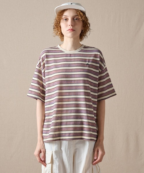 Eddie Bauer(エディーバウアー)の「リラックス 半袖 ボーダーTシャツ(Tシャツ/カットソー・レディース・ダークブラウン/オレンジ系/グリーン・L/M/XL/S)」の10枚目の写真