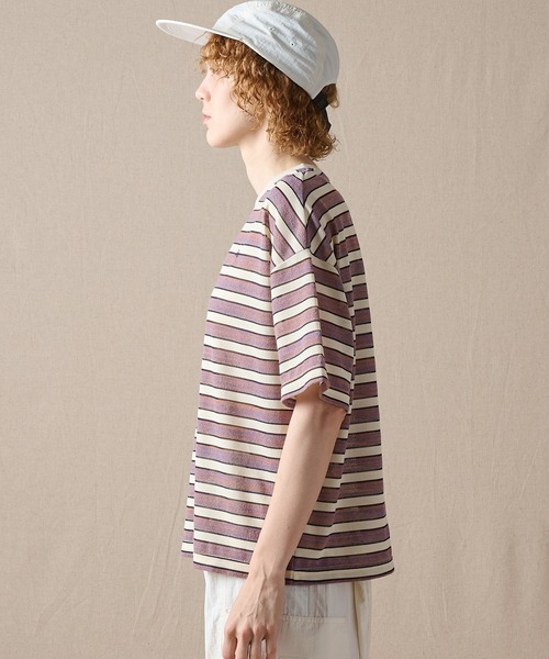 Eddie Bauer(エディーバウアー)の「リラックス 半袖 ボーダーTシャツ(Tシャツ/カットソー・レディース・ダークブラウン/オレンジ系/グリーン・L/M/XL/S)」の11枚目の写真