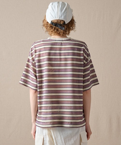 Eddie Bauer(エディーバウアー)の「リラックス 半袖 ボーダーTシャツ(Tシャツ/カットソー・レディース・ダークブラウン/オレンジ系/グリーン・L/M/XL/S)」の12枚目の写真