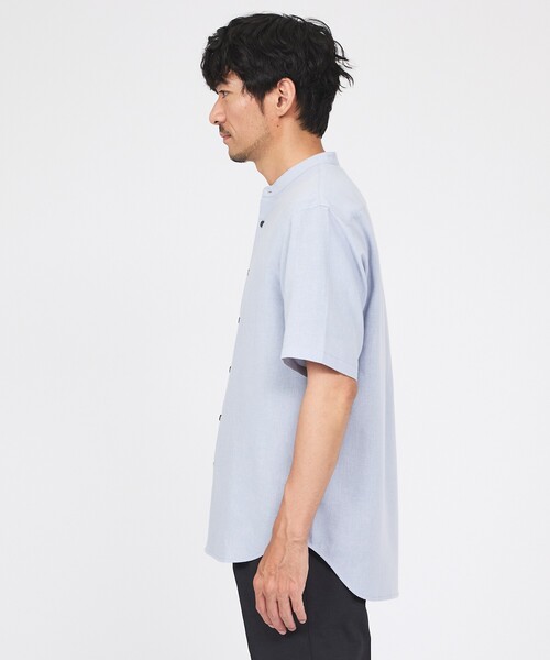 ABAHOUSE GRAY(アバハウスグレイ)の「【イージーケア】リネンブレンド バンドカラー シャツ(シャツ/ブラウス・メンズ・ホワイト/チャコールグレー/モスグリーン/サックスブルー/グレイッシュベージュ・46/50/48)」の7枚目の写真