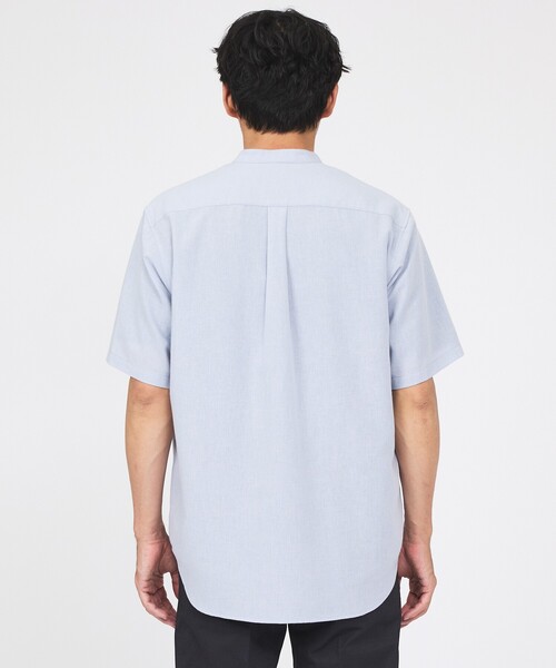 ABAHOUSE GRAY(アバハウスグレイ)の「【イージーケア】リネンブレンド バンドカラー シャツ(シャツ/ブラウス・メンズ・ホワイト/チャコールグレー/モスグリーン/サックスブルー/グレイッシュベージュ・46/50/48)」の8枚目の写真