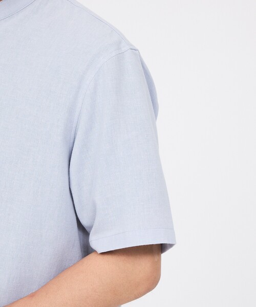 ABAHOUSE GRAY(アバハウスグレイ)の「【イージーケア】リネンブレンド バンドカラー シャツ(シャツ/ブラウス・メンズ・ホワイト/チャコールグレー/モスグリーン/サックスブルー/グレイッシュベージュ・46/50/48)」の10枚目の写真