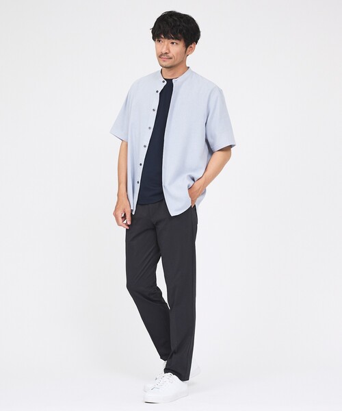 ABAHOUSE GRAY(アバハウスグレイ)の「【イージーケア】リネンブレンド バンドカラー シャツ(シャツ/ブラウス・メンズ・ホワイト/チャコールグレー/モスグリーン/サックスブルー/グレイッシュベージュ・46/50/48)」の17枚目の写真