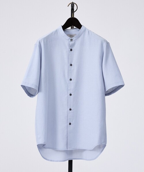 ABAHOUSE GRAY(アバハウスグレイ)の「【イージーケア】リネンブレンド バンドカラー シャツ(シャツ/ブラウス・メンズ・ホワイト/チャコールグレー/モスグリーン/サックスブルー/グレイッシュベージュ・46/50/48)」の18枚目の写真