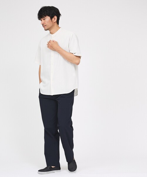 ABAHOUSE GRAY(アバハウスグレイ)の「【イージーケア】リネンブレンド バンドカラー シャツ(シャツ/ブラウス・メンズ・ホワイト/チャコールグレー/モスグリーン/サックスブルー/グレイッシュベージュ・46/50/48)」の20枚目の写真