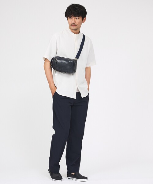 ABAHOUSE GRAY(アバハウスグレイ)の「【イージーケア】リネンブレンド バンドカラー シャツ(シャツ/ブラウス・メンズ・ホワイト/チャコールグレー/モスグリーン/サックスブルー/グレイッシュベージュ・46/50/48)」の21枚目の写真