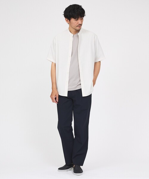 ABAHOUSE GRAY(アバハウスグレイ)の「【イージーケア】リネンブレンド バンドカラー シャツ(シャツ/ブラウス・メンズ・ホワイト/チャコールグレー/モスグリーン/サックスブルー/グレイッシュベージュ・46/50/48)」の22枚目の写真