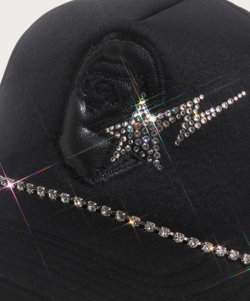 A BATHING APE(アベイシングエイプ)の「APE HEAD CRYSTAL MESH CAP(キャップ・メンズ・ブラック/ネイビー・FREE)」の9枚目の写真