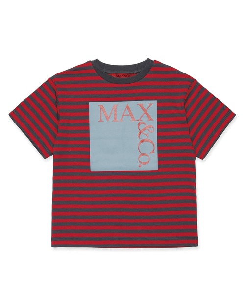 MAX&Co.(マックス アンド コー)の「Max&Co.(マックスアンドコー)Kids & Junior ブランドロゴ半袖ボーダーTシャツカットソー(Tシャツ/カットソー・キッズ・ホワイト×レッド/レッド・12Y/16Y/14Y)」の2枚目の写真