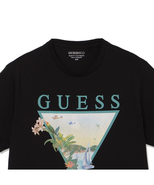 Guess(ゲス)の「SUNSET Triangle Tee(Tシャツ/カットソー・メンズ・ホワイト/ブラック・SMALL/MEDIUM/LARGE/X-LARGE/XX-LARGE)」の4枚目の写真