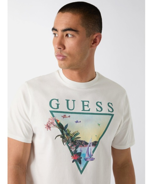 Guess(ゲス)の「SUNSET Triangle Tee(Tシャツ/カットソー・メンズ・ホワイト/ブラック・SMALL/MEDIUM/LARGE/X-LARGE/XX-LARGE)」の12枚目の写真