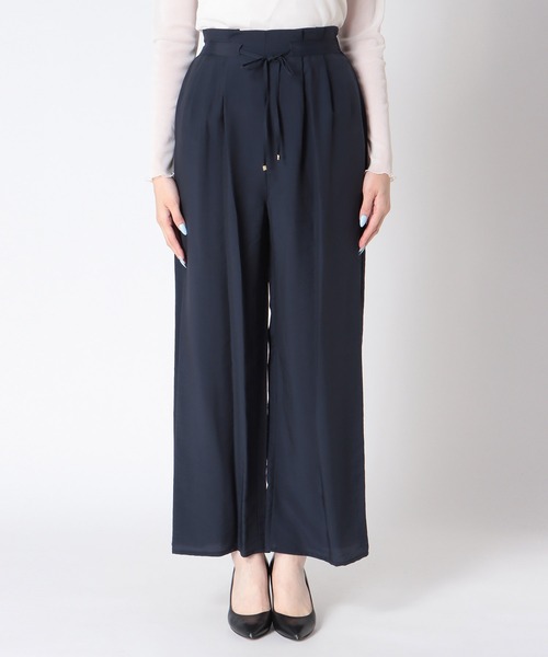 Jines（ジネス）の「テンセルナイロンワイドパンツ（スラックス・レディース・モカ/ネイビー/チャコールグレー・38）」の8枚目の写真