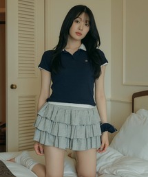 GRVRGROVE（グローブ）の「【JAPAN EXCLUSIVE】YUNA LAYERED PIQUE SHIRT & SCRUNCH（Tシャツ/カットソー）」