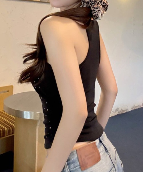 HALEY PESCA(ヘーリーペスカ)の「HALEY PESCA/【カップ付き】ラインストーンドット キャミソール(キャミソール・レディース・グレー・FREE)」の15枚目の写真