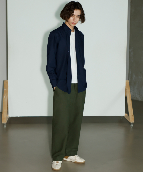 SIGNATURE（シグネチャ）の「ハーフバンディングワイドチノパンツ[カーキ]（その他パンツ・メンズ・その他・SMALL）」の6枚目の写真