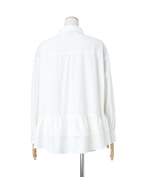 F i.n.t（フィント）の「【UVカット】ラッフルヘムUVカットオーバーシャツ/fint フィント（シャツ/ブラウス・レディース・オフホワイト/ライトグレー・FREE）」の16枚目の写真
