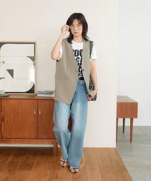 RIVE DROITE(リヴドロワ)の「【A・MONN】【2サイズ展開】フロントナローslimデニム(デニムパンツ・レディース・ブルー/ホワイト/ブラック・38/36)」の14枚目の写真