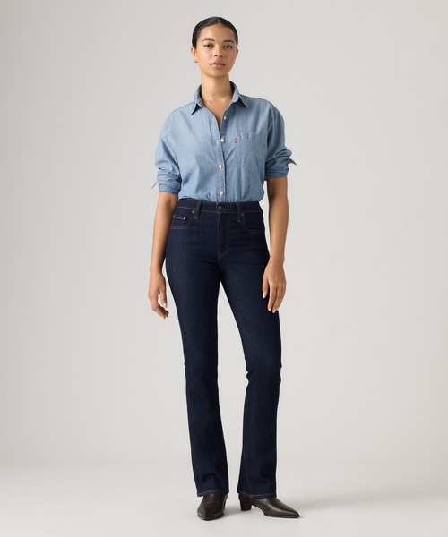 Levi's(リーバイス)の「Levi's/リーバイス 725 ハイライズ ブーツカット ダークインディゴリンス(デニムパンツ・レディース・ダークインディゴブルー・23inch/24inch/25inch/26inch/27inch/28inch)」の2枚目の写真