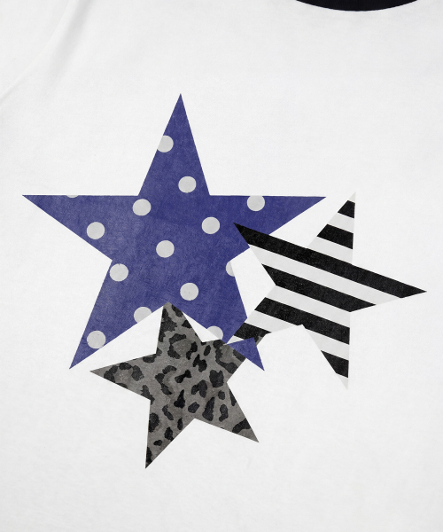 SAINTPAIN（セイントペイン）の「SPスターパッチワーククロップリンガーティーシャツホワイト（Tシャツ/カットソー・レディース・その他・FREE）」の3枚目の写真