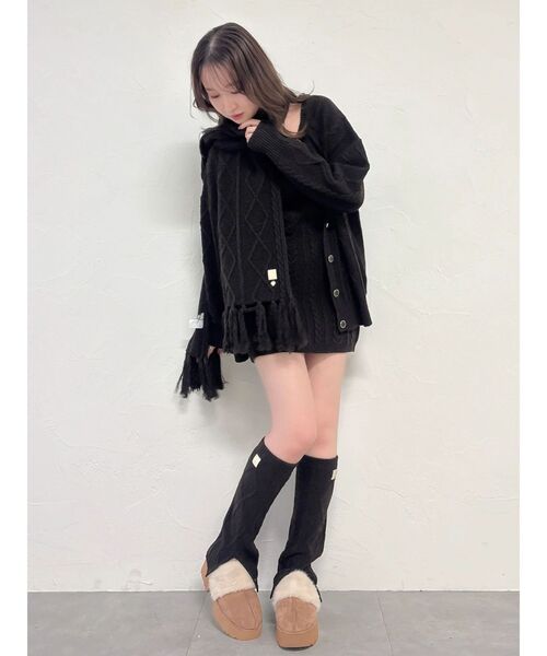 dazzlin(ダズリン)の「バリエニットキャミワンピース(ワンピース・レディース・オフホワイト/ブラウン/グレー・FREE)」の6枚目の写真