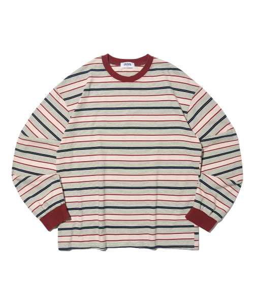 TAILOR STUDIO(テーラースタジオ)の「レトロマルチストライプロングスリーブ(レッド)(Tシャツ/カットソー・レディース・その他・FREE)」の1枚目の写真
