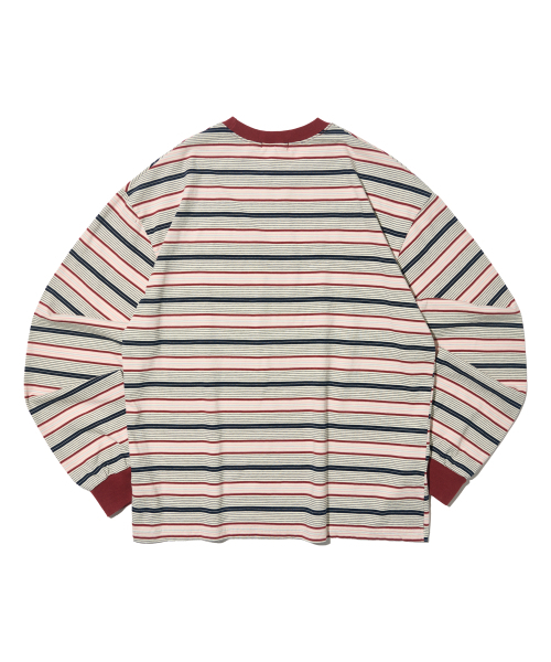 TAILOR STUDIO(テーラースタジオ)の「レトロマルチストライプロングスリーブ(レッド)(Tシャツ/カットソー・レディース・その他・FREE)」の2枚目の写真