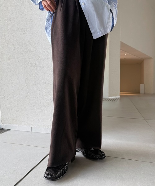 select MOCA by son(セレクトモカバイソン)の「【アンチピリング】カーブニットパンツ【by SON】(その他パンツ・レディース・ブラウン/ブラック/アイボリー・LARGE/MEDIUM)」の19枚目の写真