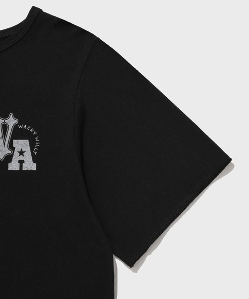 Wacky WiLLy(ワッキーウィリー)の「WOMEN'S GRAPHIC BUTTON OFF-SHOULDER SHORT SLEEVE T-SHIRT(Tシャツ/カットソー・レディース・チャコールグレー/ブラック・FREE)」の8枚目の写真